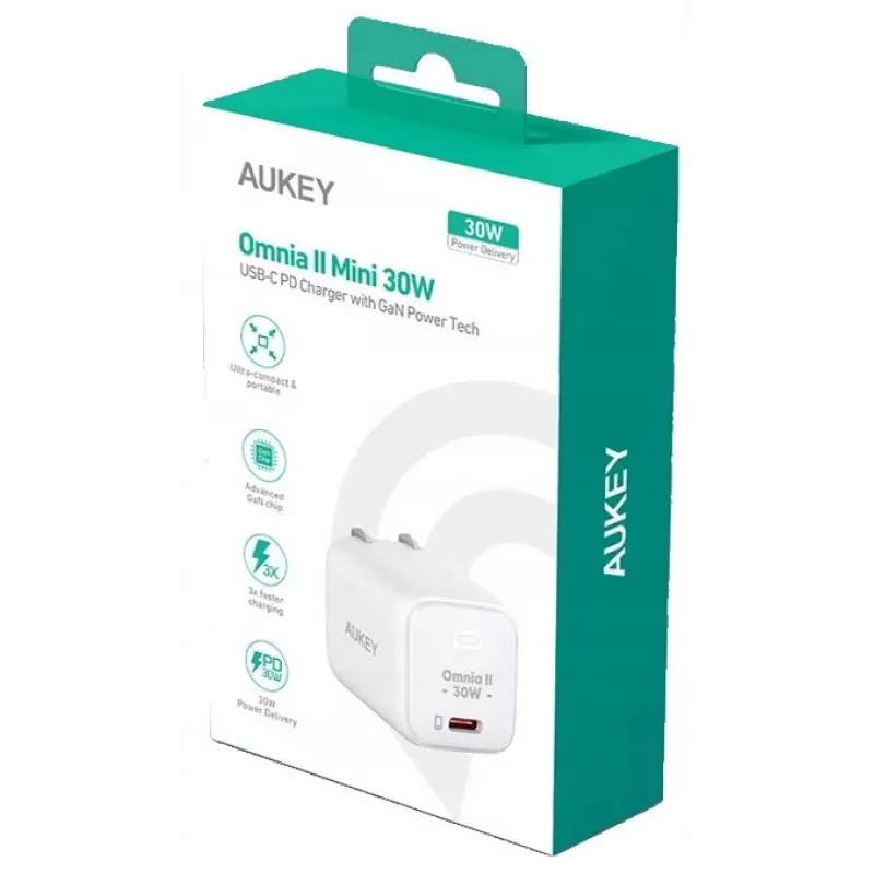 Seinalaadija PA-B1L Valge Omnia II Mini 1xUSB-C PowerDelivery 30W 5A