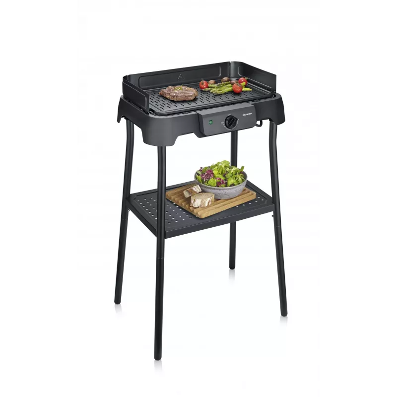 Tabletop electric grill SEVERIN PG 8596, 2000 W, rectangular grid, Must, rotary control