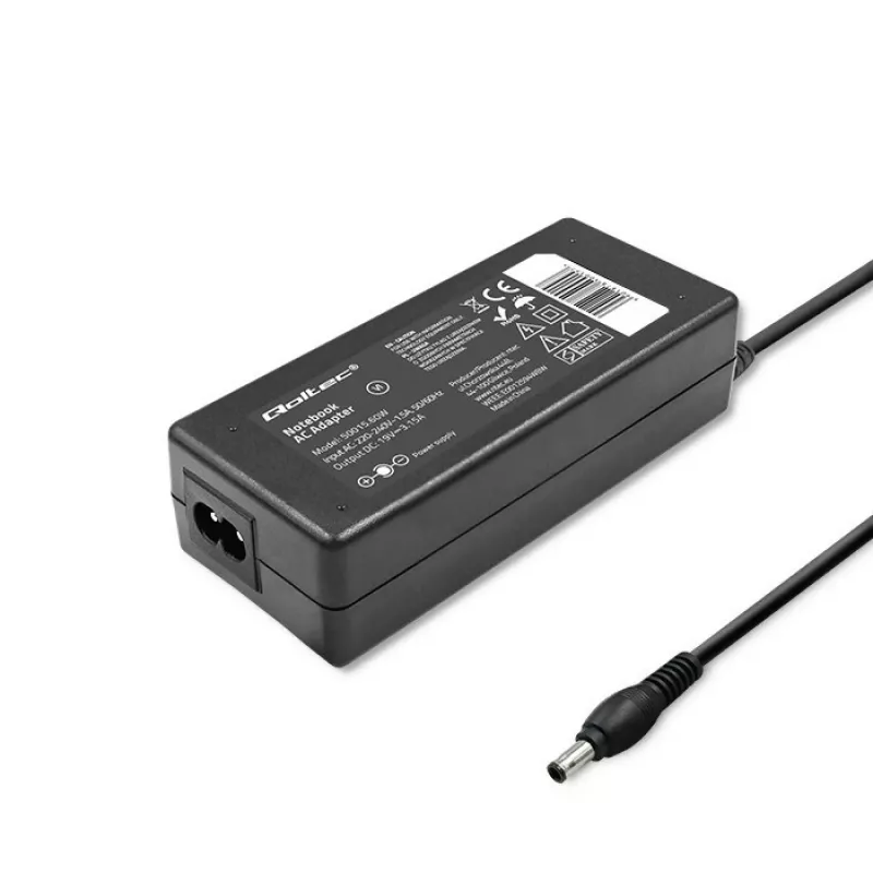 Qoltec 50015.60W toiteadapter Samsungile | 60W | 19V | 3,15A | 5,5*3,5+pin | +toitekaabel
