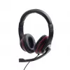 Juhtmega mängukõrvaklapid GEMBIRD MHS-03-BKRD — binauraalsed, ümberkõrvaklapid, 3,5 mm, 1,8 m kaabel, punane/must