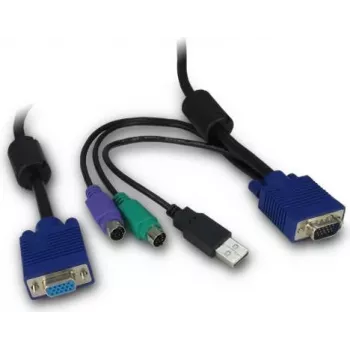 KVM-kaabel Inter-Tech 88887250 must sinine 3 m