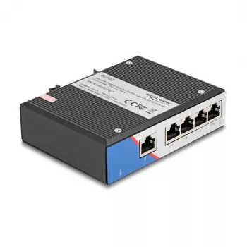 Ethernet Switch DELOCK 80162 — 5-pordiline Gigabit RJ45 DIN-liistule
