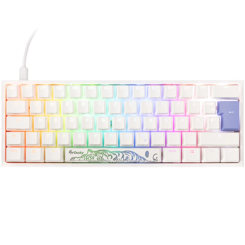 Ducky DKON2061ST klaviatuur mängimiseks USB QWERTZ saksa valge