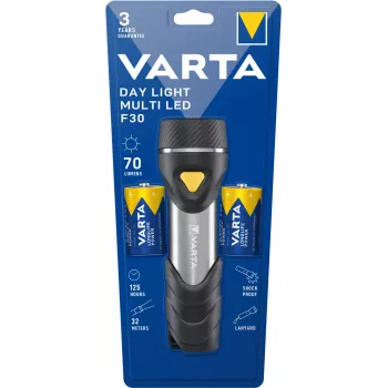 Käsilamp Varta Day Light Multi LED F30 Must Hõbedane Kollane