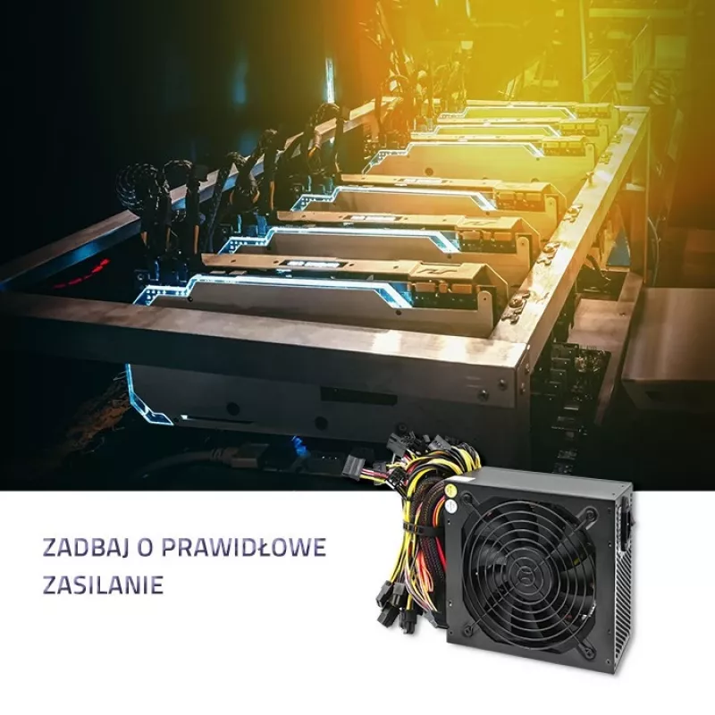 Toiteplokk QOLTEC Gaming Miner 1600W Gold, 1600 W, ATX, Kuldne tõhusus