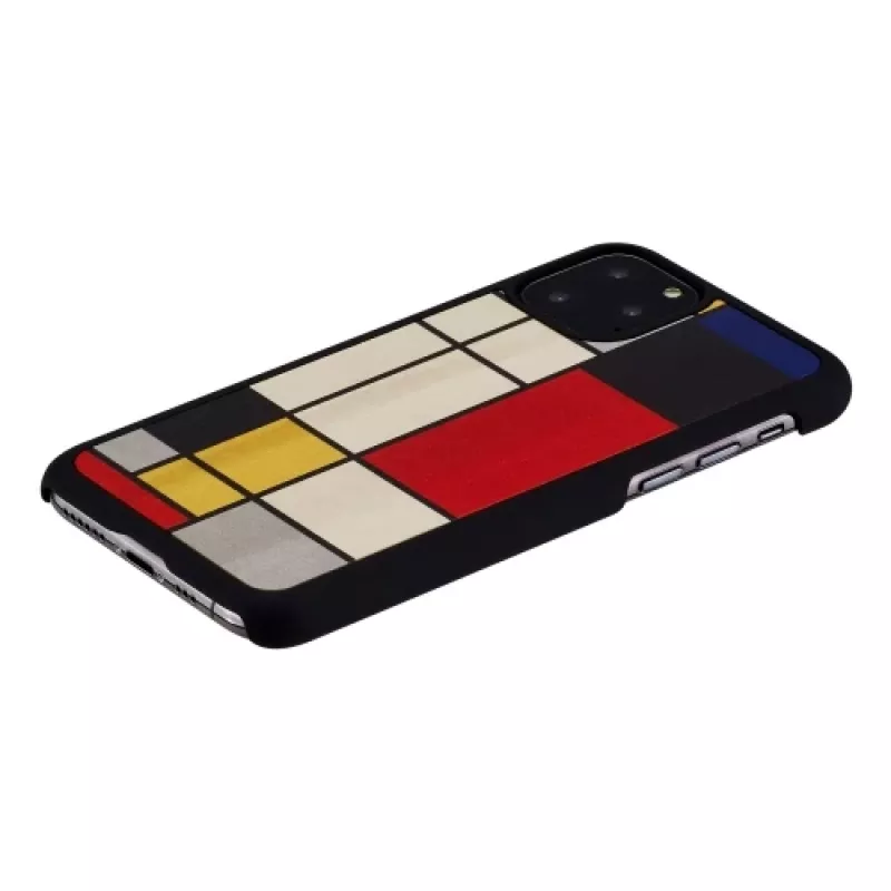 man and wood nutikoore ümbris iPhone 11 Pro jaoks – mustast puidust kaitsev kate
