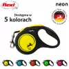 Sissetõmmatav rihm Flexi New NEON 5 m – lindirihm, väikestele koertele kuni 15 kg, must/kollane