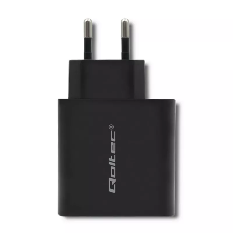 Toiteadapter QOLTEC 51717 45W 20V 3A vahelduvvoolu siseruumide laadija nutikellale, must
