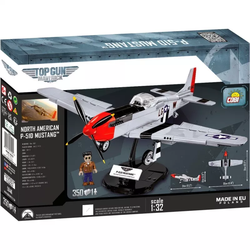 Top Gun Maverick P51D Mustang, ehitustöö komplekt mõõtkavas 1:32