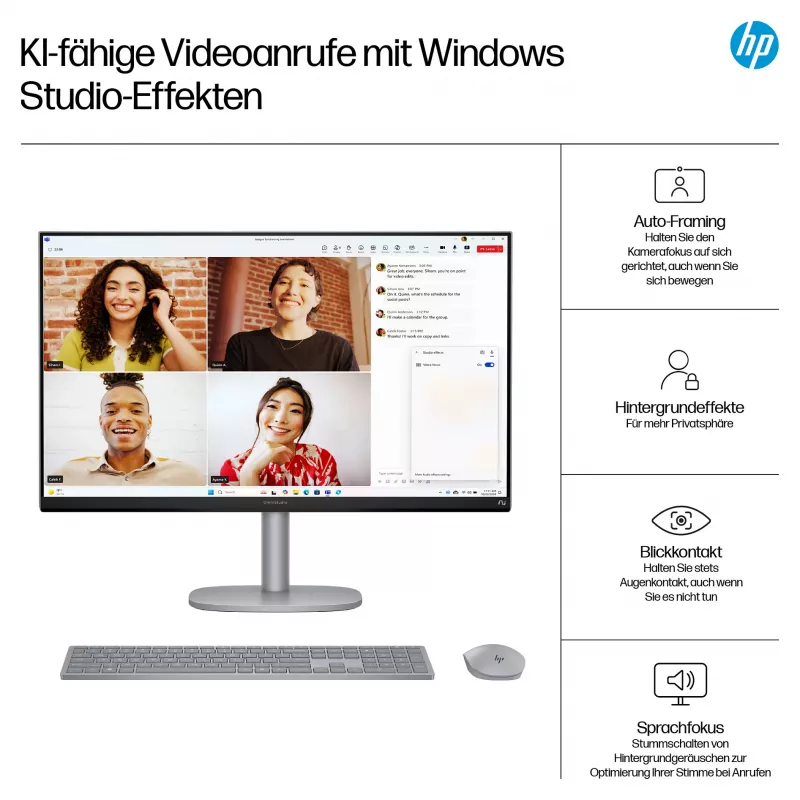 HP OmniStudio X 27-cs1077ng 27-tolline FHD puuteekraaniga kõik-ühes arvuti, Intel Core Ultra 7 256V, 16 GB RAM, 1 TB SSD