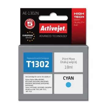 Tindikassett ActiveJet AE-1302N, ühilduv Epson T1302-ga — Tsüaan, 18 ml, XL