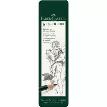 Grafiitpliiats Faber-Castell 9000 roheline Wood 6 tk