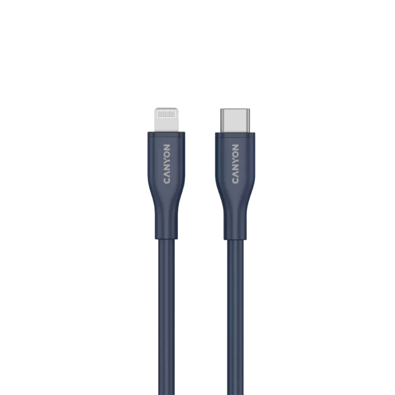USB-C – Lightning kaabel CANYON CLNM60 60W MFi 1 m silikoon sinine