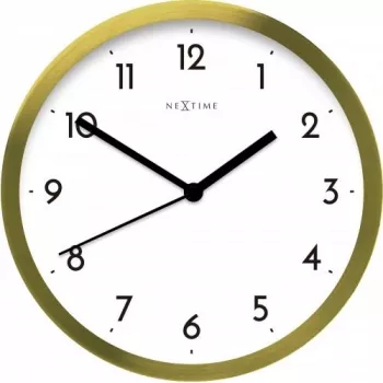 NeXtime kell 2523gw araabia numbritega, Ø44 cm, seinakell, kuld/valge