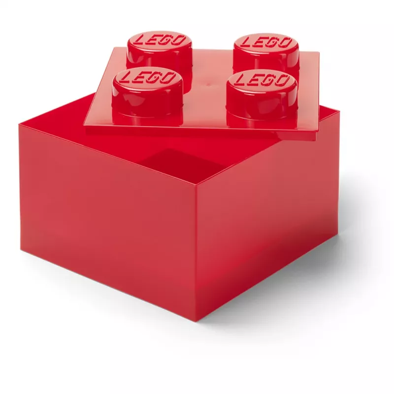 LEGO tellis 4 punane läbipaistev – 4x2 naastuga läbipaistev punane ehitusklots
