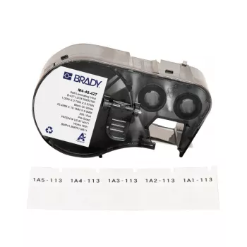 Brady, M4-48-427, iselamineeruv vinüül, valge/läbipaistev, 19,05 x 9,53(25,40) mm, püsiv, kaabli läbimõõdule 2,70–5,10 mm (200 tk) (170752)
