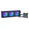 Vedelikjahutuskomplekt ENDORFY Navis F360 ARGB Must — 360 mm radiaator, 3x 120×25 mm ventilaatorit, 250–1800 p/min, pump 1600–2600 p/min, LGA 1700/AM5/AM4 tugi