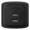 Sisene vahelduvvoolu kiirlaadija Belkin WCH019kqBK — 2× USB‑C, must, OVP/OC/OT/SC kaitsega