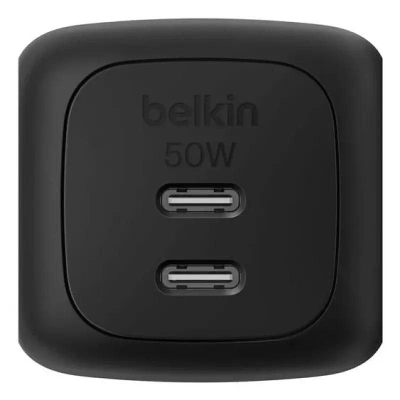 Sisene vahelduvvoolu kiirlaadija Belkin WCH019kqBK — 2× USB‑C, must, OVP/OC/OT/SC kaitsega