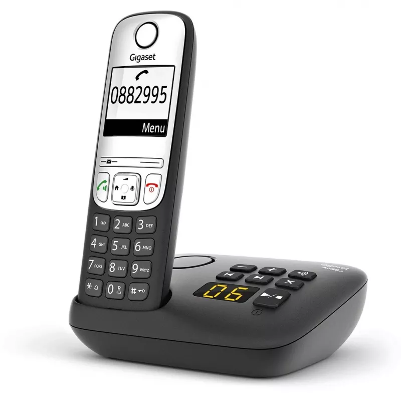 Gigaset A690A - Analoog/DECT telefon - Juhtmeta telefonitoru - Käed-vabad süsteem - 100 kirjet - Must (S30852-H2830-B101)