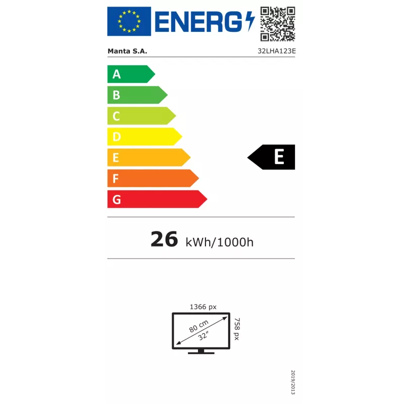 TV Manta 32LHA123E 32 tolli HD LCD 1366 x 768