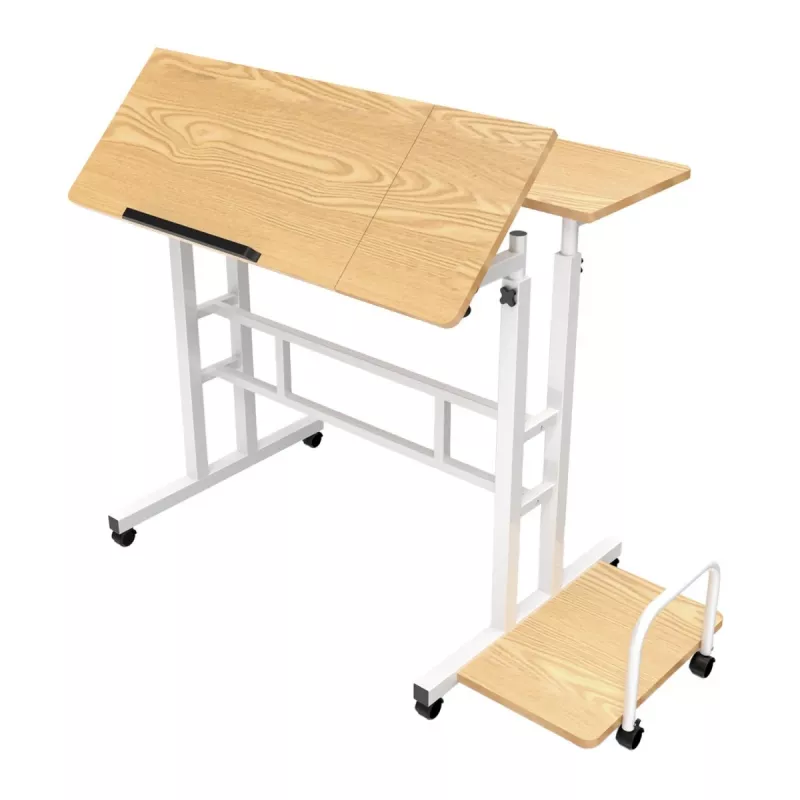 Macleani mobiilne sülearvutilaud, valge, 80x60cm, maks 50kg, reg. kõrgus 67-115cm, MC-124 W