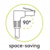 Goobay CAT 6 Patch-kaabel 1x 90° nurga all, U/UTP, must, 1 m - riivistusklapp peal, CCA (51515)