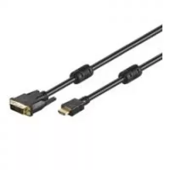Wentronic Goobay HDMI™ / DVI-D kaabel, must, 1 m - 19 kontaktiga HDMI™-pistik > DVI-D (18+1) pistik (51579)