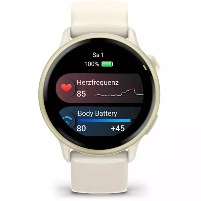 Garmin vívoactive 6 3,05 cm (1,2) AMOLED 42 mm Digitaalne 390 x 390 pikslit Puuteekraan Valge Wi-Fi GPS (satelliit)