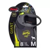Sissetõmmatav lõast Flexi NEON GIANT M — 8 m lindilõast, max koormus 25 kg, ergonoomiline käepide, must/kollane