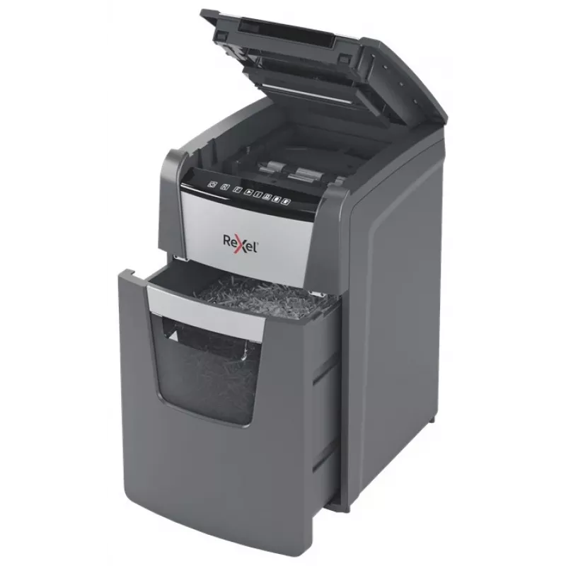 Rexel Optimum AutoFeed+ 130X paberipurustaja Ristpurustamine 55 dB 22 cm Must, Hõbedane