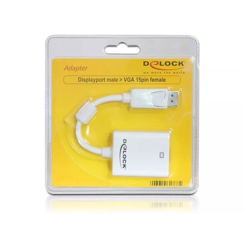 Video Kaabliadapter DeLOCK 61766 0.125m VGA DisplayPort Valge