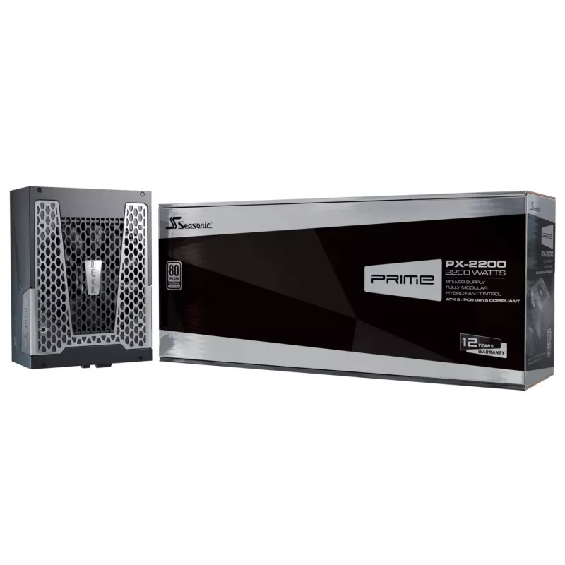 Seasonic Prime PX-2200 toiteplokk, 80 PLUS Platinum, täielikult modulaarne, ATX 3.1, PCIe 5.1 - 2200 vatti