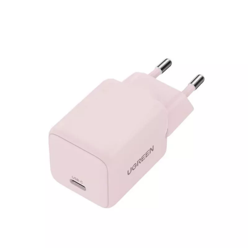 Toiteadapter UGREEN X512 20W USB-C PD kiirlaadimine, roosa, 100–240V sisend, 1× USB-C