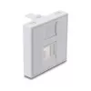 Snap-in 45×45 mm Keystone'i mooduli kate DELOCK Easy 45 1 pordile, ABS, valge, tolmukorgiga