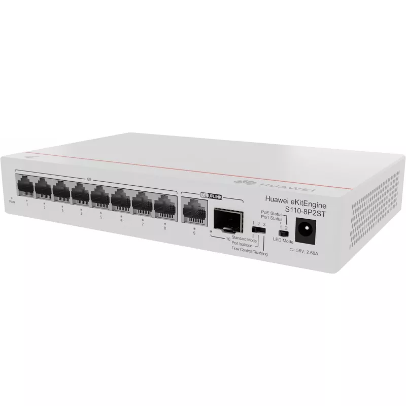 HUAWEI eKit S110 Series S110-8P2ST hallatav L2 Gigabit Ethernet (10/100/1000) Power over Ethernet (PoE) hall