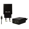 Reisilaadija Beline Beli0011 — 2×USB-porti, microUSB-kaabel, 2A väljund, must