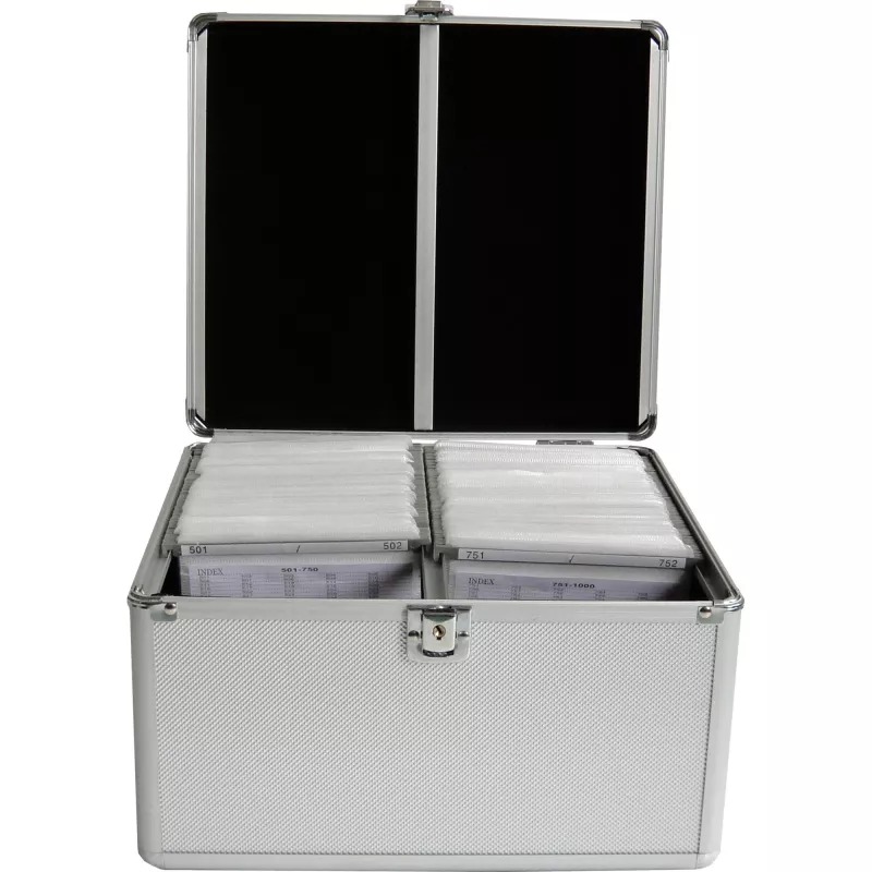 MEDIARANGE BOX76 - karbikorpus - 300 plaadile - Hõbedane - Flanell - Plast - Puit - 120 mm - Alumiinium