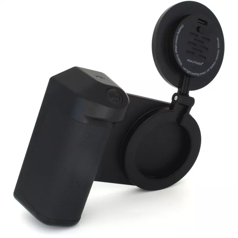 Selfie-valgusti RealPower Selfie MagFree LED must valge ABS PU