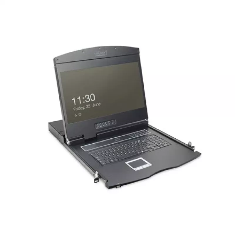KVM-konsool Digitus 19-tolline LCD 8-pordiline VGA US-klaviatuur