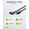 kaabel DisplayPort Plug 90° > DisplayPort Plug, 8K / 144Hz (must, 2 Meter, 1 Plug 90° külgkalle, 54 Gbit/s, DisplayPort 2.0 / 2.1)