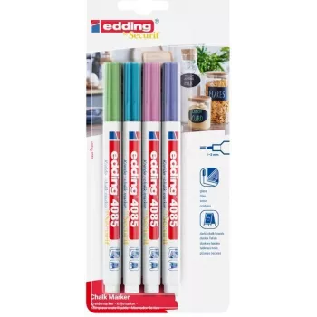 Edding 4085/4W kriidimarker metallik 1–2 mm ots, 4-osaline pakend