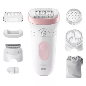 Braun Silk-epil 7 SE7-060 epilaator, 40 pintsetti, roosa/valge