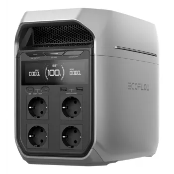 Kaasaskantav elektrijaam EcoFlow DELTA 3 Plus — LiFePO4 1024 Wh, 1800 W, 4 vahelduvvoolu pistikupesa, 12,5 kg