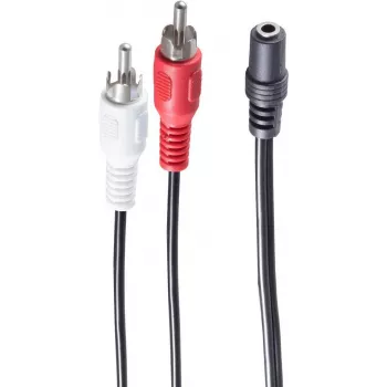 Audio kaabel ShiverPeaks BS30851 0.2m 3.5mm 2 x RCA Must