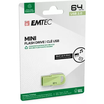 USB-mälupulk Emtec D250 Mini 64 GB USB-tüüp-A 2.0 must