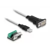 DeLOCK 63465 jadakaabel must läbipaistev 1,8 m USB tüüp-A DB-9