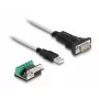 DeLOCK 63465 jadakaabel must läbipaistev 1,8 m USB tüüp-A DB-9