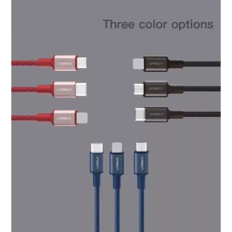 USB-kaabel Orsen S9M A to Micro USB 2.1A 1 m must