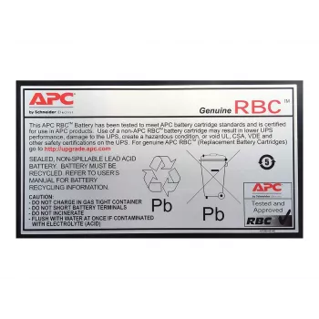 APC aku vahetuskassett APCRBC110 (OEM), suletud pliiaku (VRLA), 1 tk, 84 VAh, must, RoHS, 2,5 kg